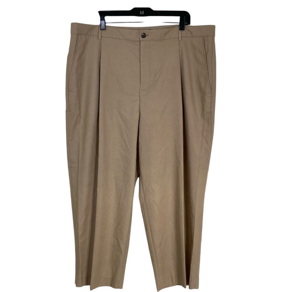 Lauren Ralph Lauren Tan High Rise Pleated Trousers Pants Plus Size 18W